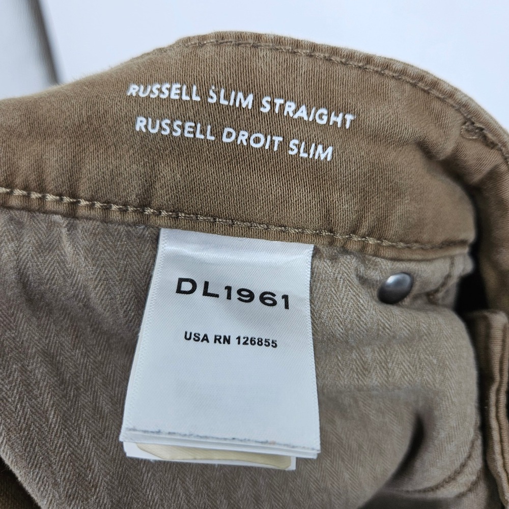 DL1961 Jeans Mens 40x32 Russell Slim Straight Fit Pants Stretch Droit Tan Khakis - Picture 6 of 13